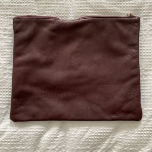Baggu Large Leather Stash Pouch Eggplant